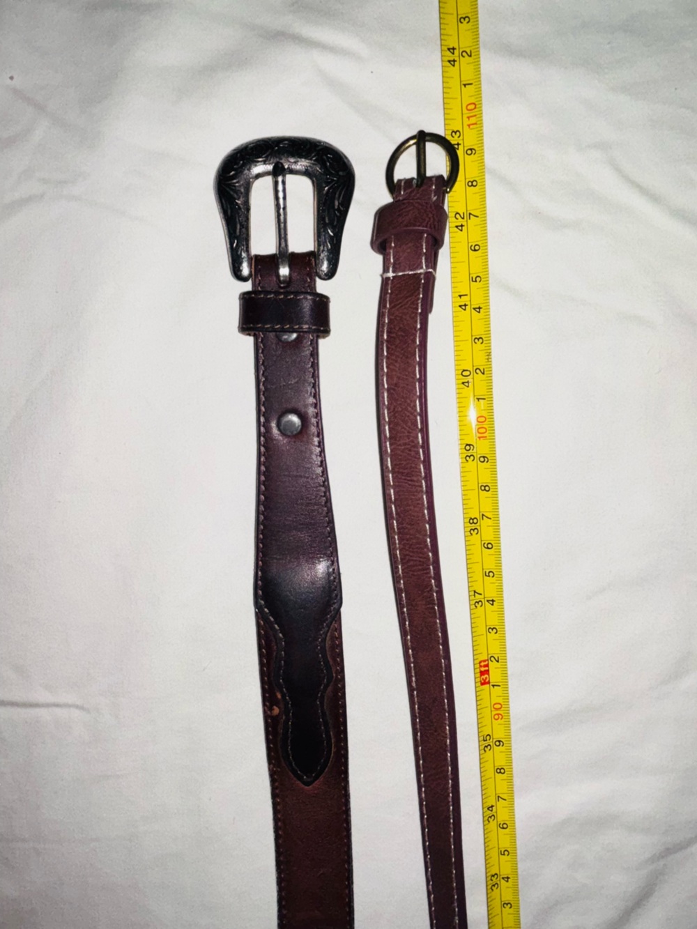 Resistol Genuine Full Grain Leather Belt Unisex Size Large 41” Belt Lot of 2